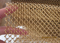 Maglia di alluminio della bobina dei drappi decorativi della maglia metallica dell'apertura di durevolezza in dorato