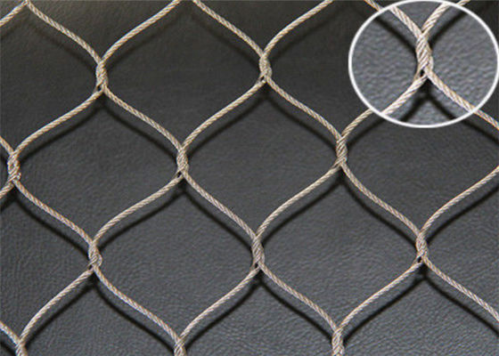 7x7 SS316 25mm ha annodato la corda Mesh Fence For Parrot Bird